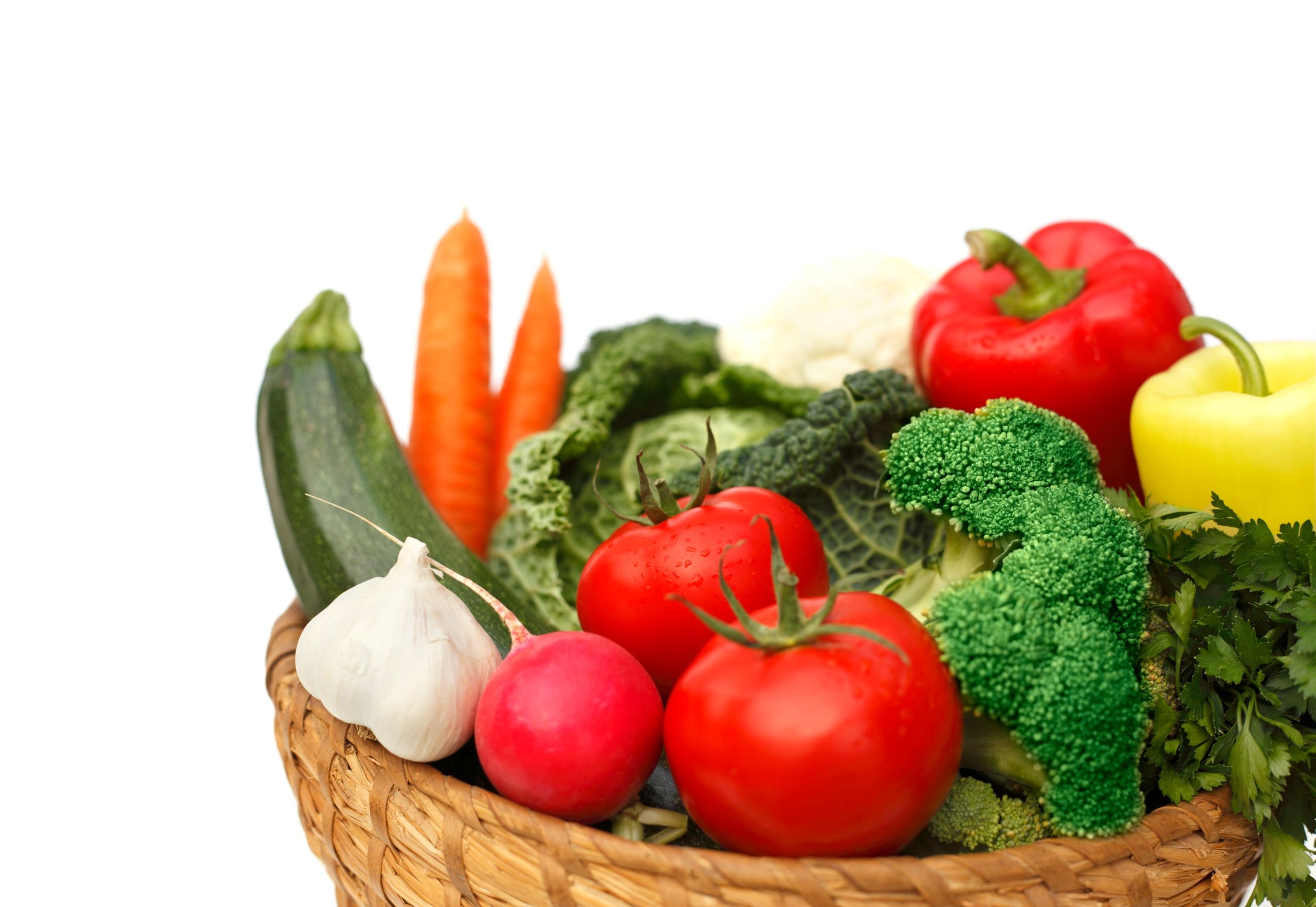 Colorful vegetables in a basket